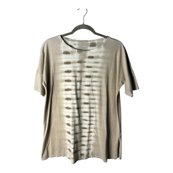 Pure Jill Women's Beige Tie-Dye Short Sleeve Pullover Tunic Top Size S - Picture 2 of 7